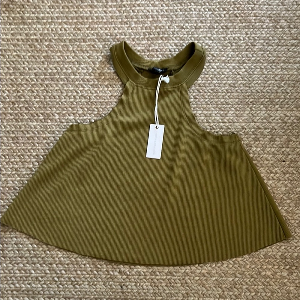 Olive Green Sleeveless Crop Top